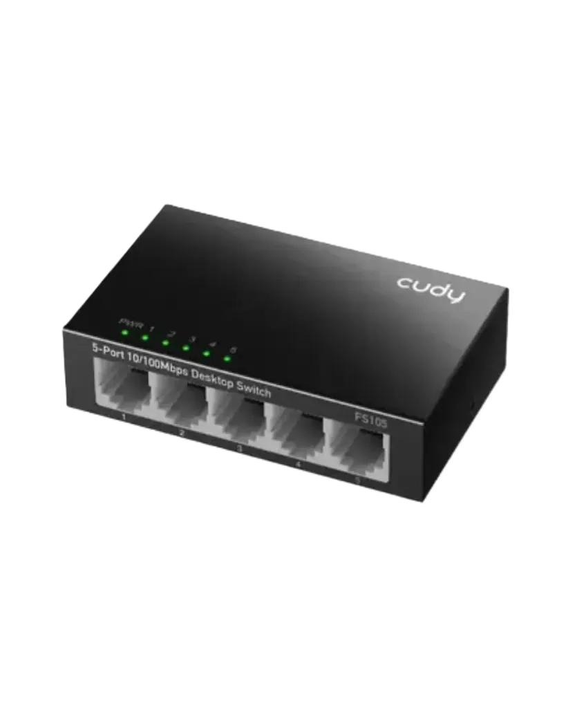 SWITCH DE ESCRITORIO 5 PUERTOS 10/100 MBPS CARCASA METÁLICA FS105