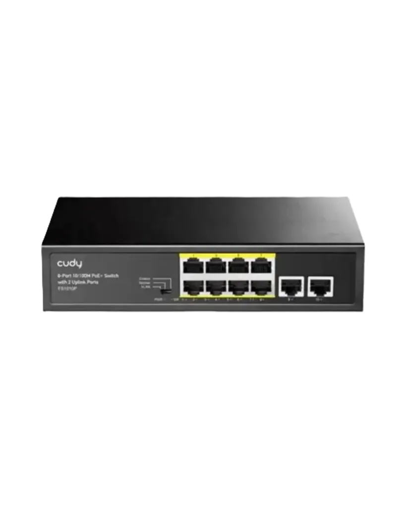 [FS1010P] 8-Port  10/100M  PoE+  Switch  with  2  Uplink Ports 120W
