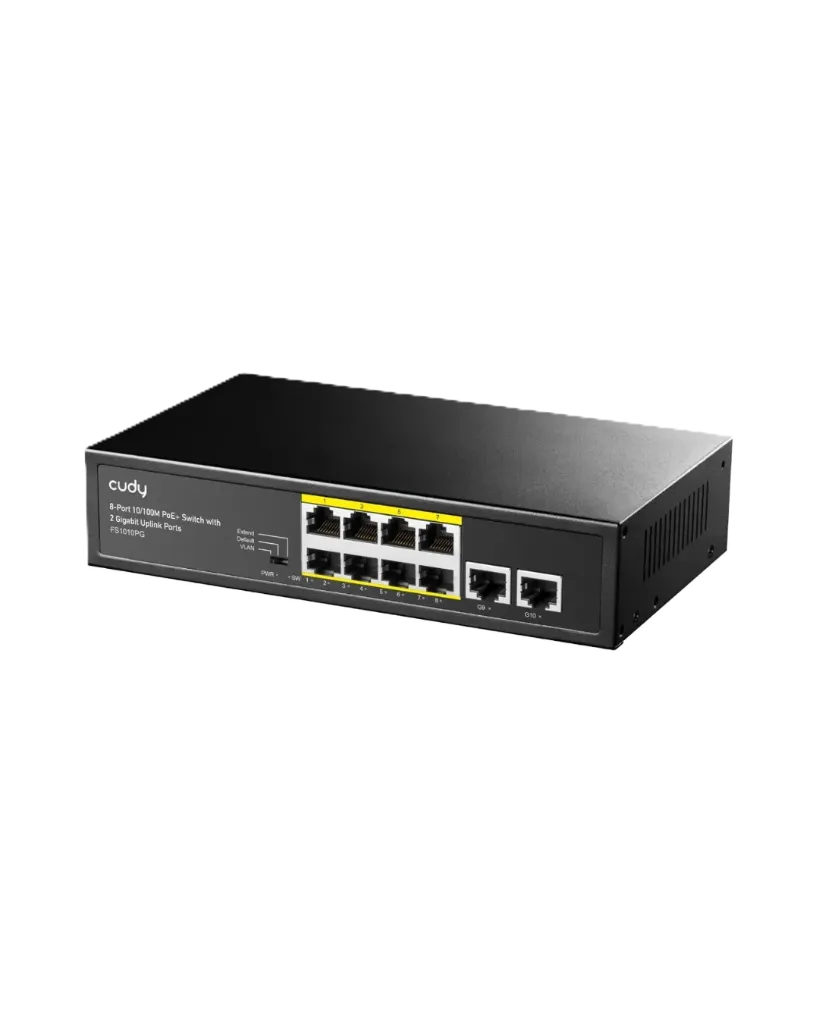 [FS1010PG] 8-Port  10/100M  PoE+  Switch  with  2  Gigabit Uplink Ports 120W