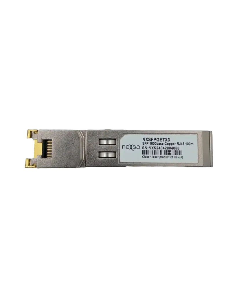 TRANSCEPTOR SFP COBRE 10/100/1000BASE-T RJ45 100M GIGABIT ETHERNET NXSFPGETX3
