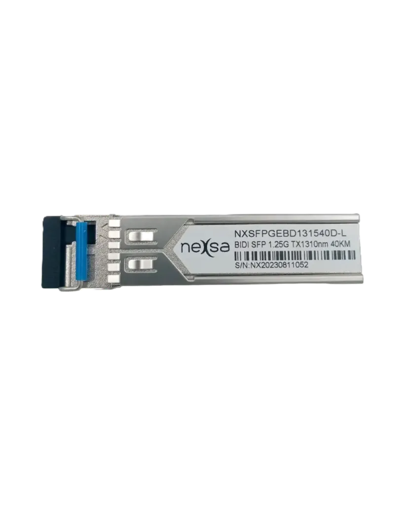 TRANSCEPTOR SFP BIDI 1.25GBPS TX1310NM RX1550NM 40KM LC MONOMODO DDM NXSFPGEBD131540D-L