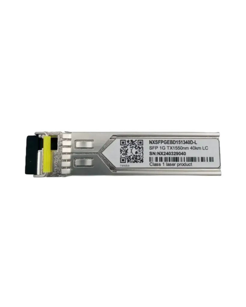TRANSCEPTOR SFP BIDI 1000BASE-BX 1.25GBPS TX1550NM RX1310NM 40KM LC MONOMODO DOM NXSFPGEBD141340D