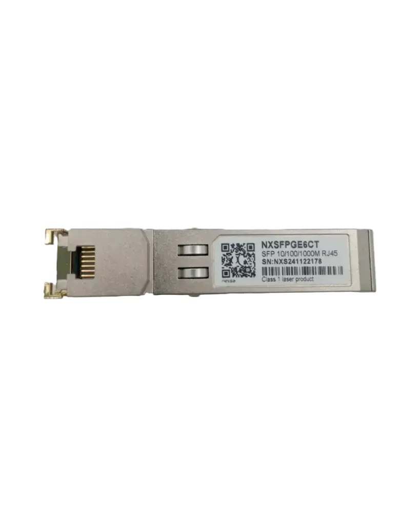 TRANSCEPTOR SFP COBRE 10/100/1000BASE-T RJ-45 100M GIGABIT ETHERNET LOS NXSFPPGE6CT