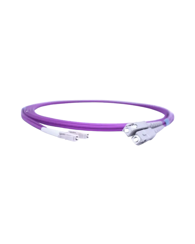 PATCH CORD FIBRA ÓPTICA MULTIMODO OM4 DÚPLEX LC PC A SC PC LSZH S12M