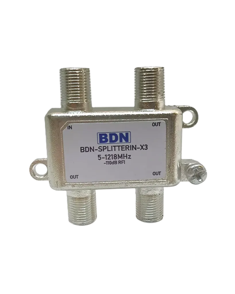 SPLITTER DIVISOR DE SEÑAL 3 VÍAS 1.2GHZ CONECTOR BNC DOCSIS 3.1