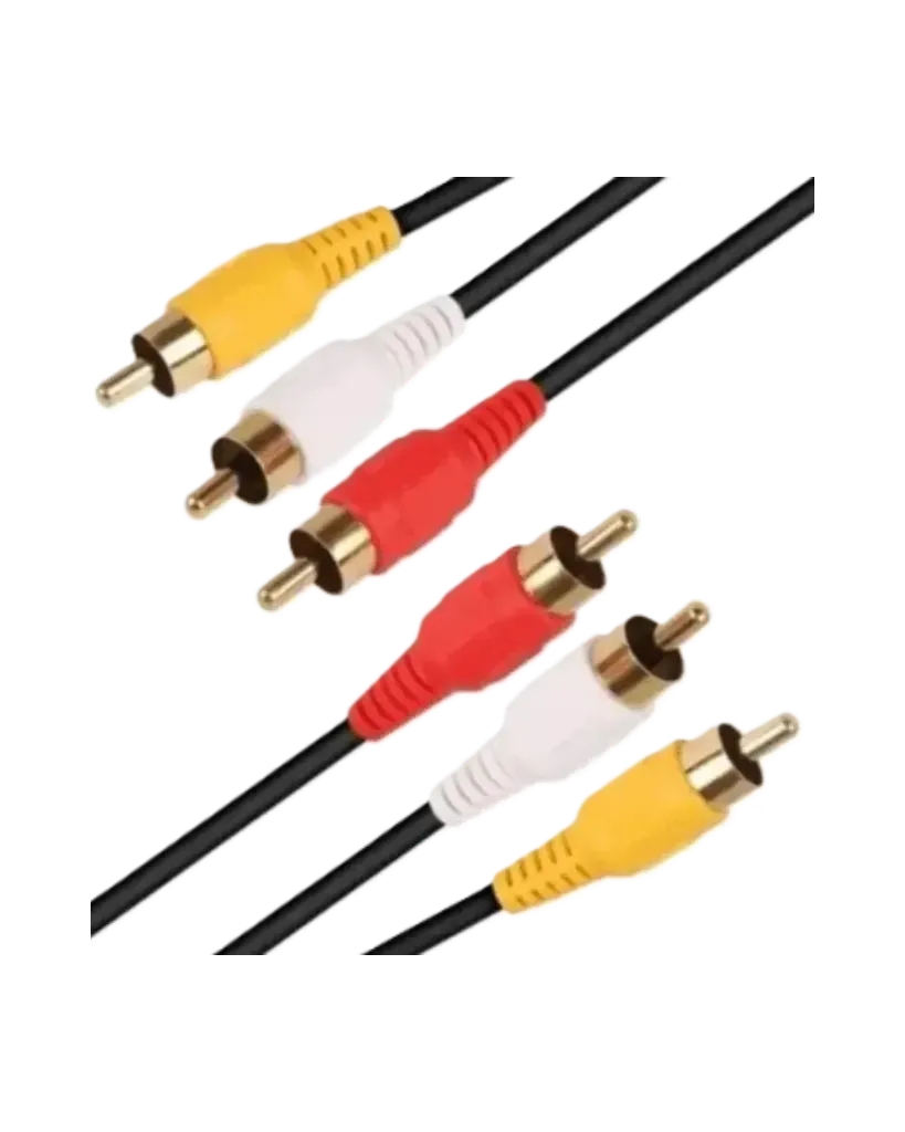 CABLE RCA 3x3 MACHO-MACHO 1.5M AUDIO Y VIDEO ESTÉREO